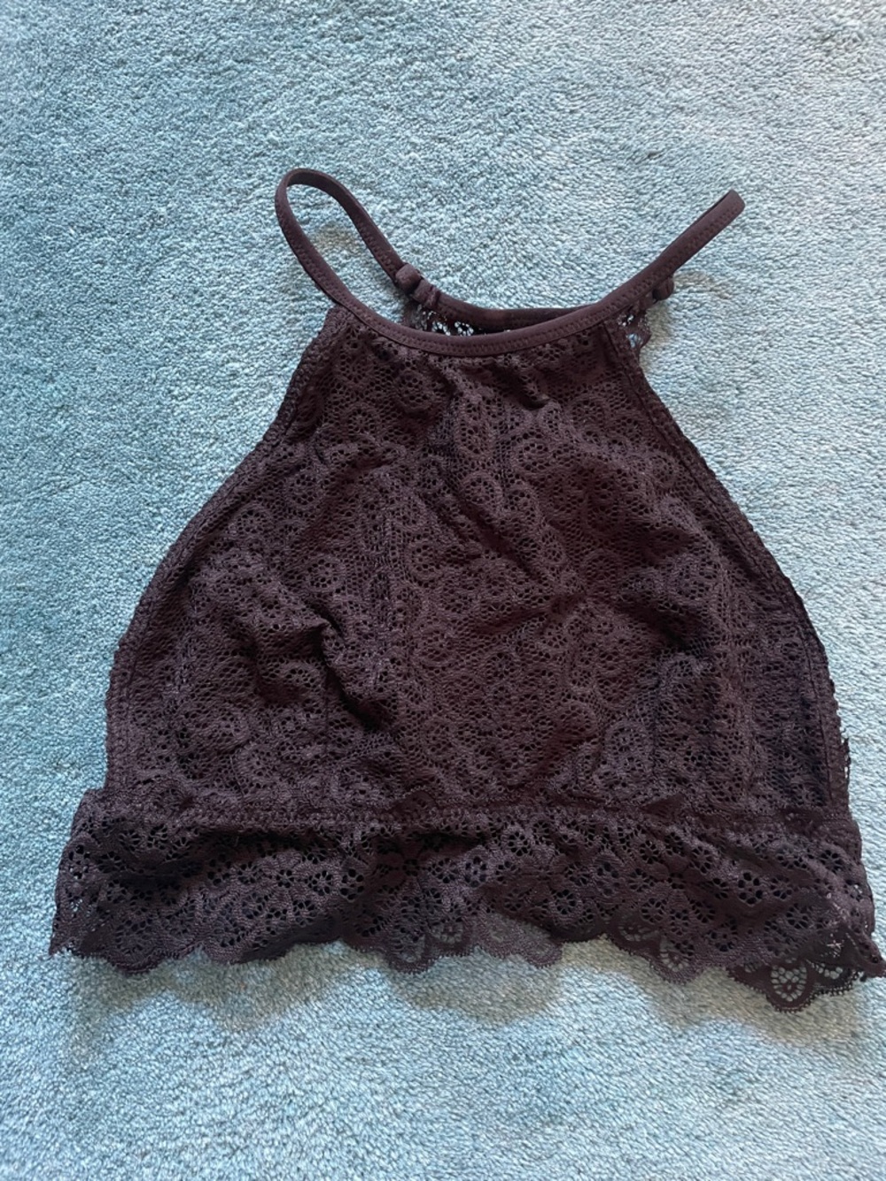 aerie Black Lace Halter Bralette